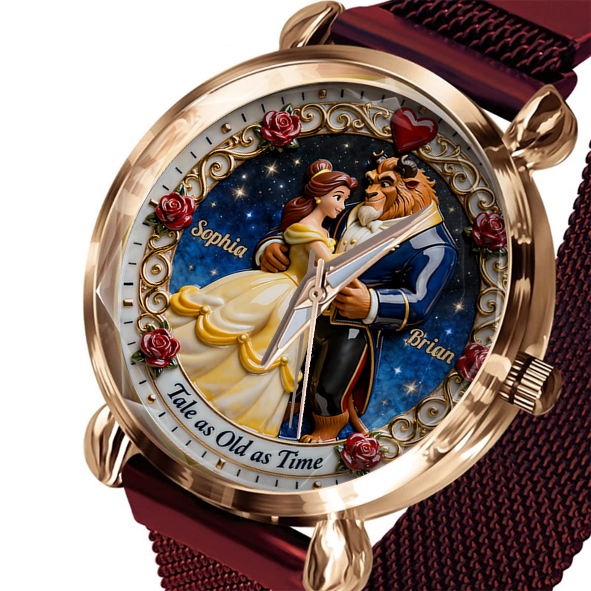 Tale As Old As Time - Personalized Couple Women Hand Watch