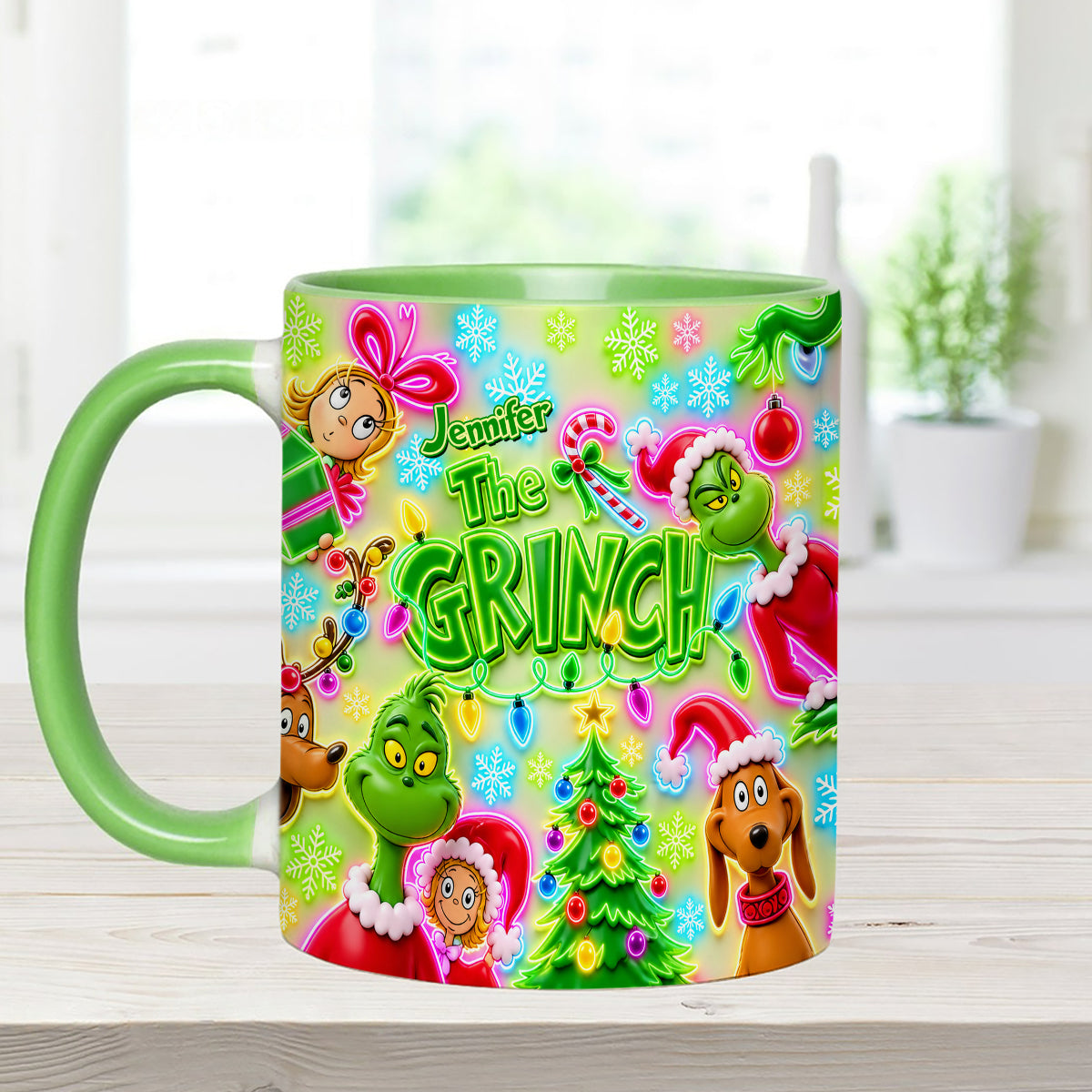 Merry Greenmas - Personalized Stole Christmas Set Accent Mug with Acrylic Stirrers
