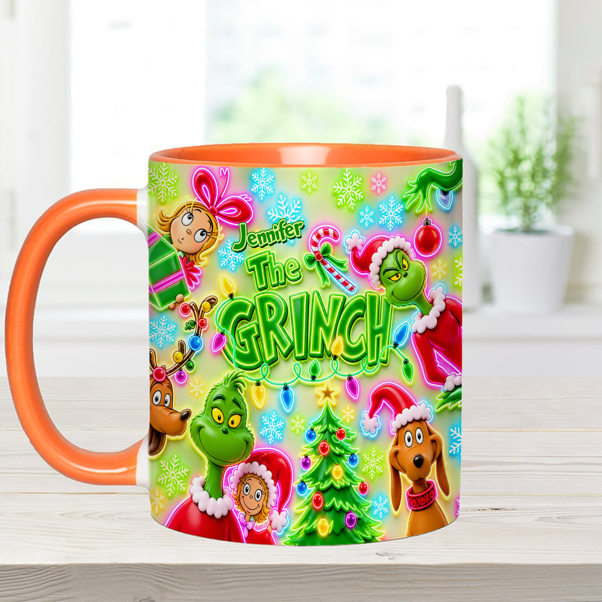Merry Greenmas - Personalized Stole Christmas Set Accent Mug with Acrylic Stirrers