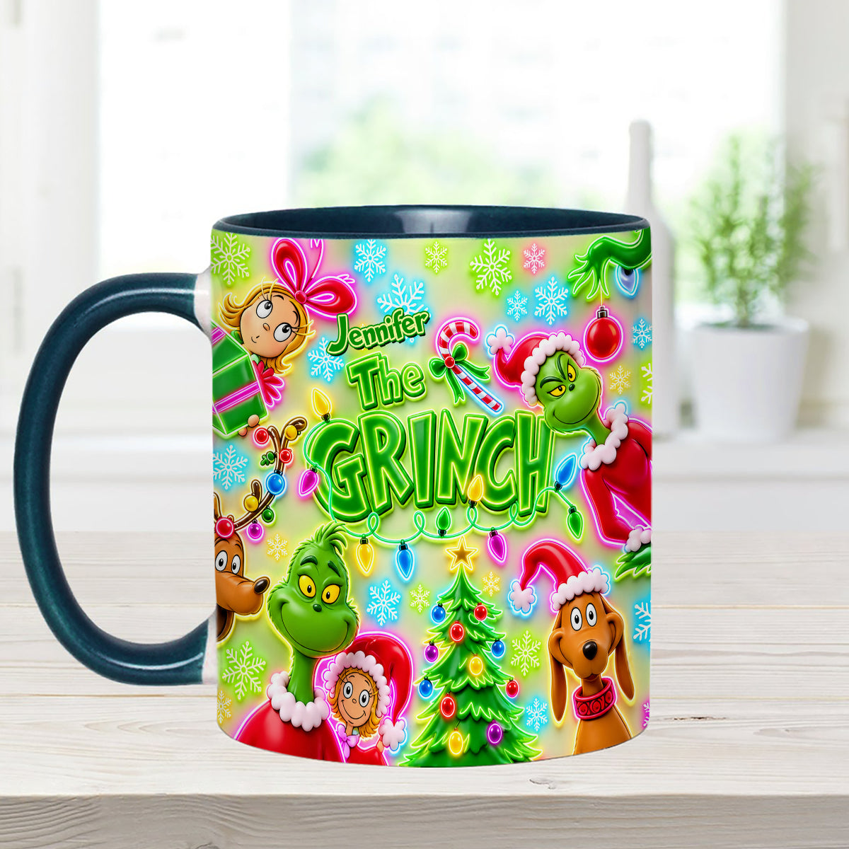 Merry Greenmas - Personalized Stole Christmas Set Accent Mug with Acrylic Stirrers