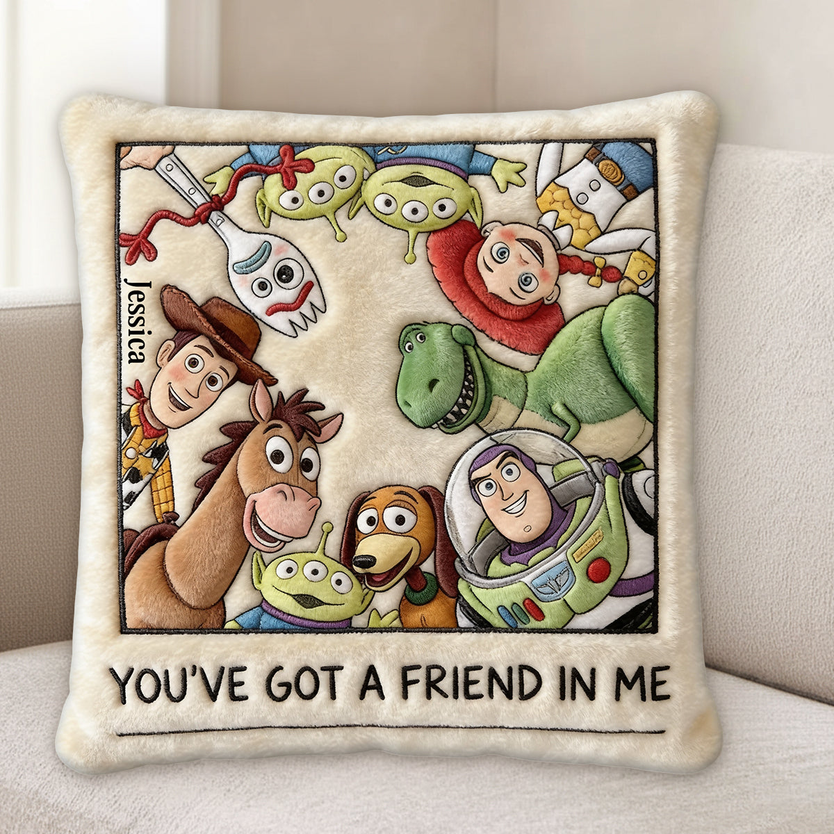 Toy The Story - Personalized Movie For Kids Premium Faux Fur Pillow