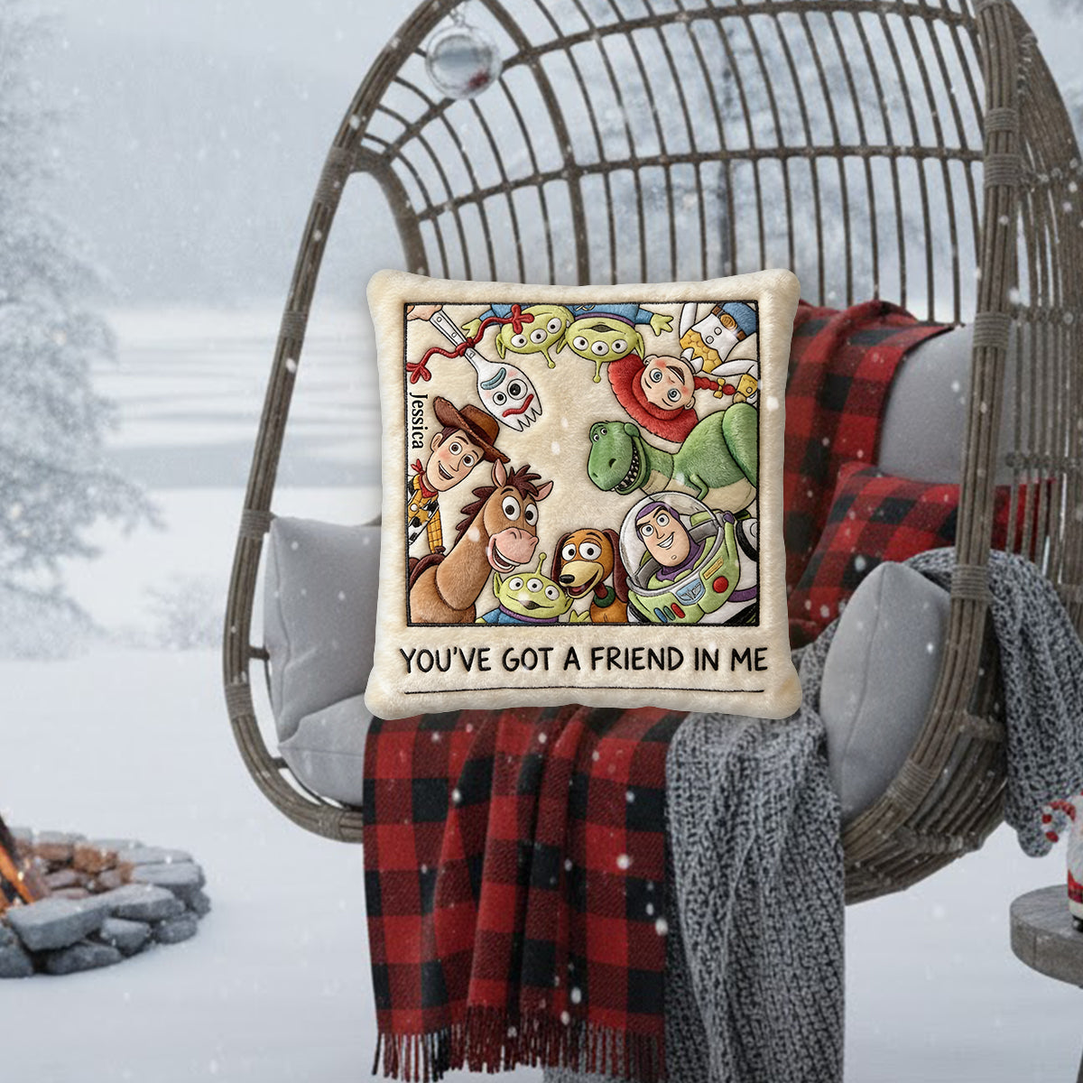 Toy The Story - Personalized Movie For Kids Premium Faux Fur Pillow
