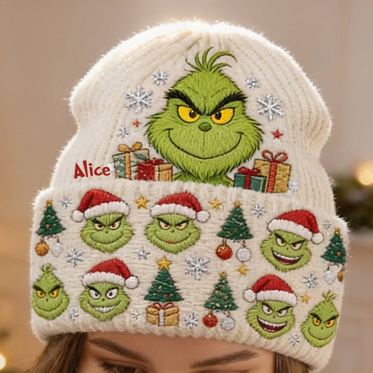 Merry Grinchmas - Personalized Stole Christmas Beanie Hat