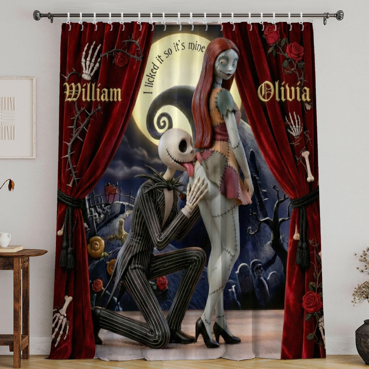 I Licked It So It's Mine - Personalized Nightmare Blackout Window Curtain/ Drapes Set
