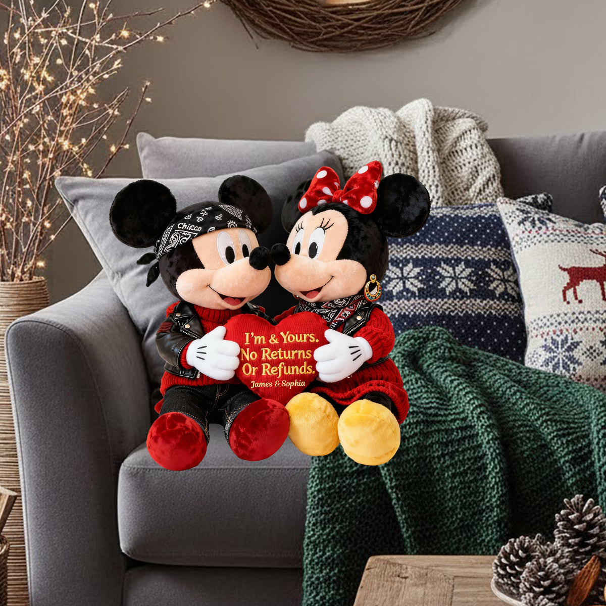 You & Me We Got This - Personalized Mouse Faux Fur Shaped Pillow