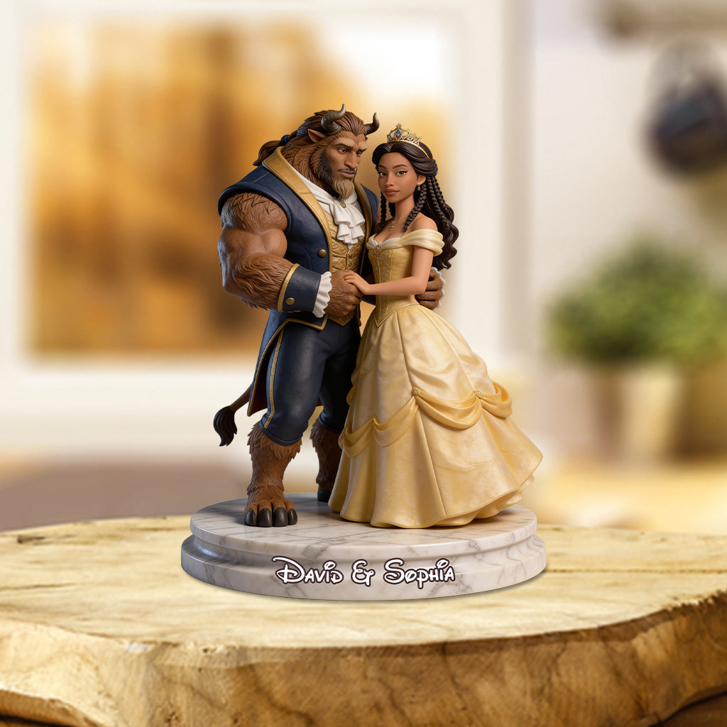 Princess and The Beast Couple Gift Idea - Personalized Beauty And The Beast Custom Shaped Acrylic Plaque