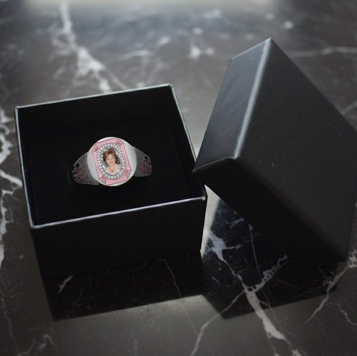In Octorber We Wear Pink - Personalized Breast Cancer Awareness Signet Ring