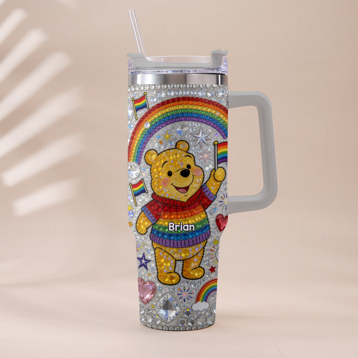 Love Is Love Pride Month - Personalized LGBT Support Tumbler With Plush Charm