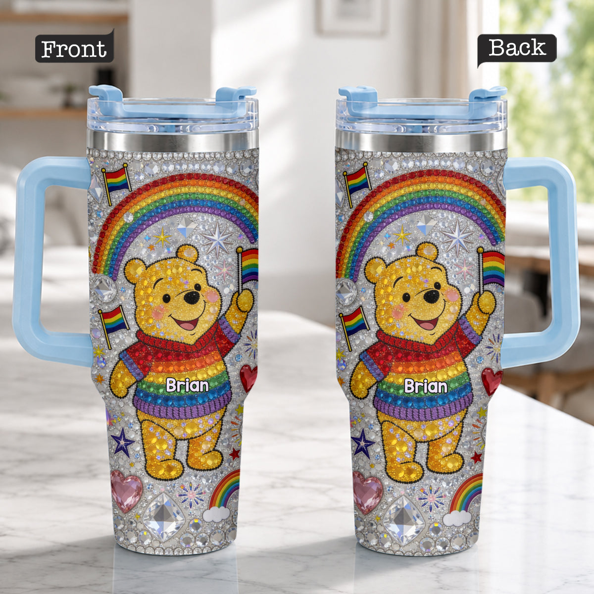 Love Is Love Pride Month - Personalized LGBT Support Tumbler With Plush Charm
