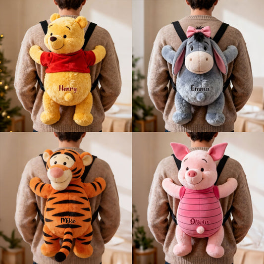 Bear Clinging - Personalized Yellow Bear Plush Backpack