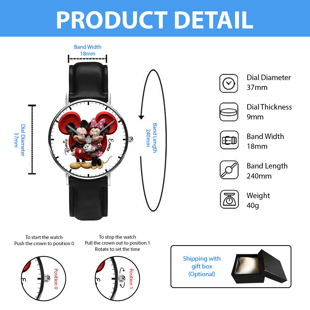 Couple Gift - Personalized Mouse Hand Watch