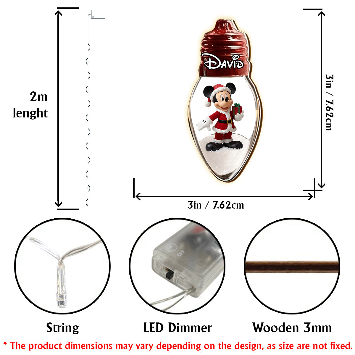 Magical Christmas 2025 - Personalized Mouse String Lights