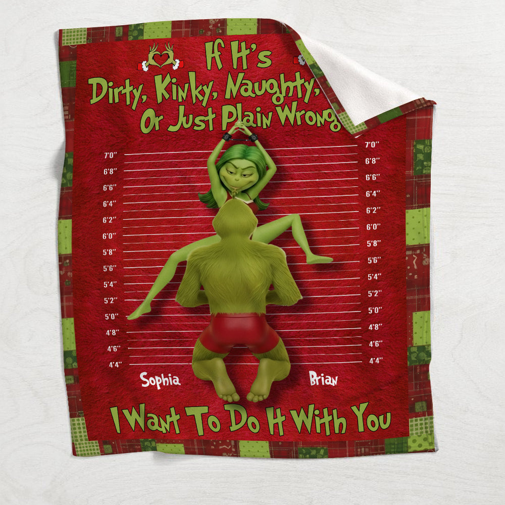 Green Monster Couple Xmas Movie - Personalized Stole Christmas Blanket