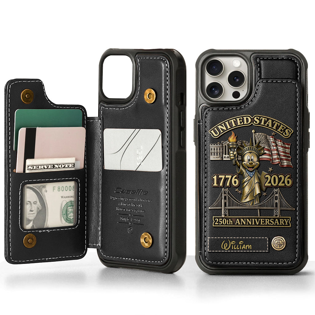 250 Years Of Freedom 1776 2026 - Personalized Mouse Wallet Phone Case