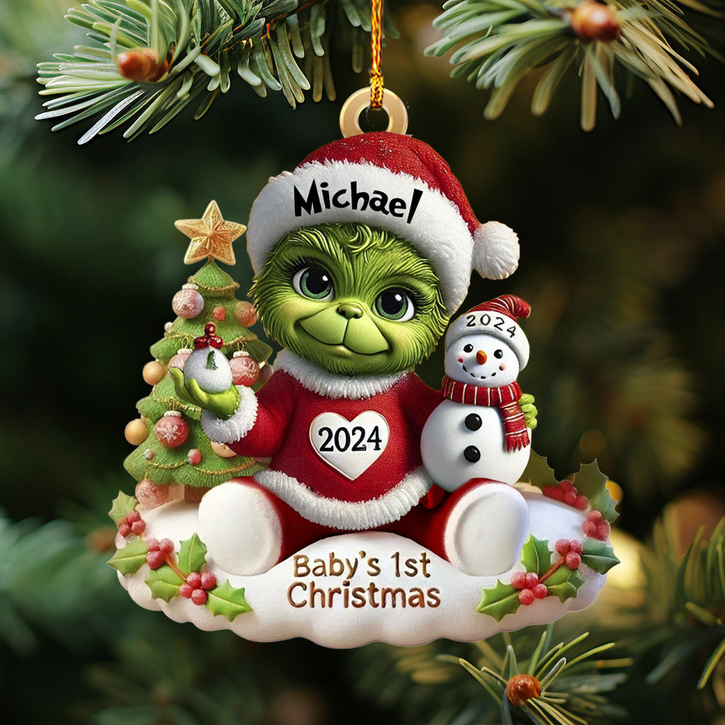 Baby 1st Christmas - Personalized Family Ornament