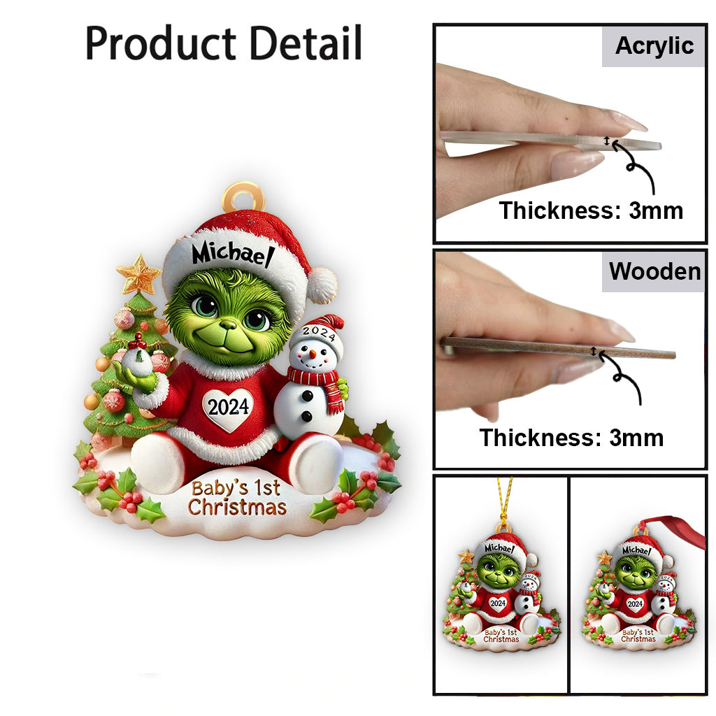 Baby 1st Christmas - Personalized Family Ornament