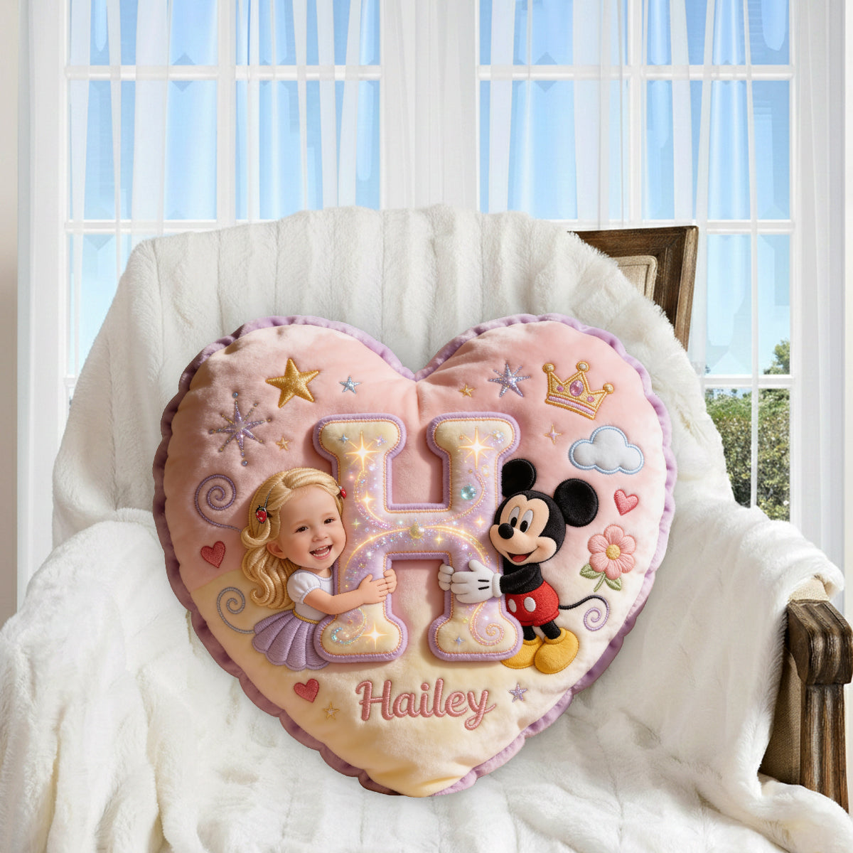 Cartoon Magical Mouse - Personalized Mouse Premium Faux Fur Pillow