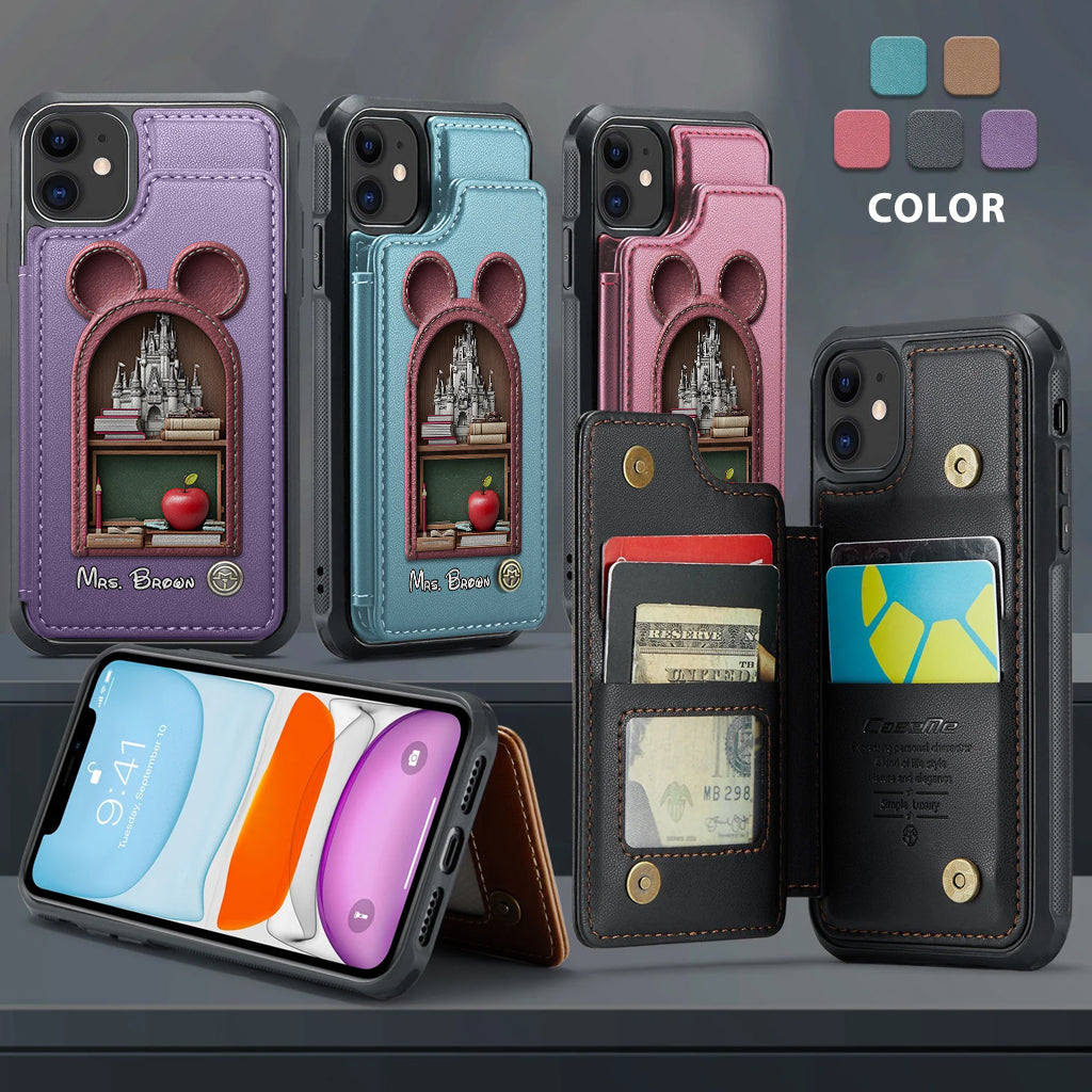 Mouse Ears Teacher - Personalized Teacher Wallet Phone Case