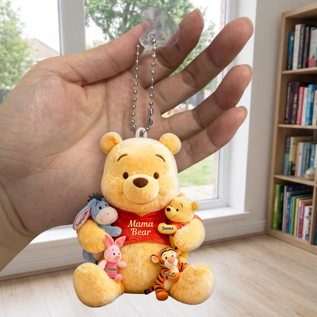 Mama Bear - Personalized Yellow Bear Plush Keychain