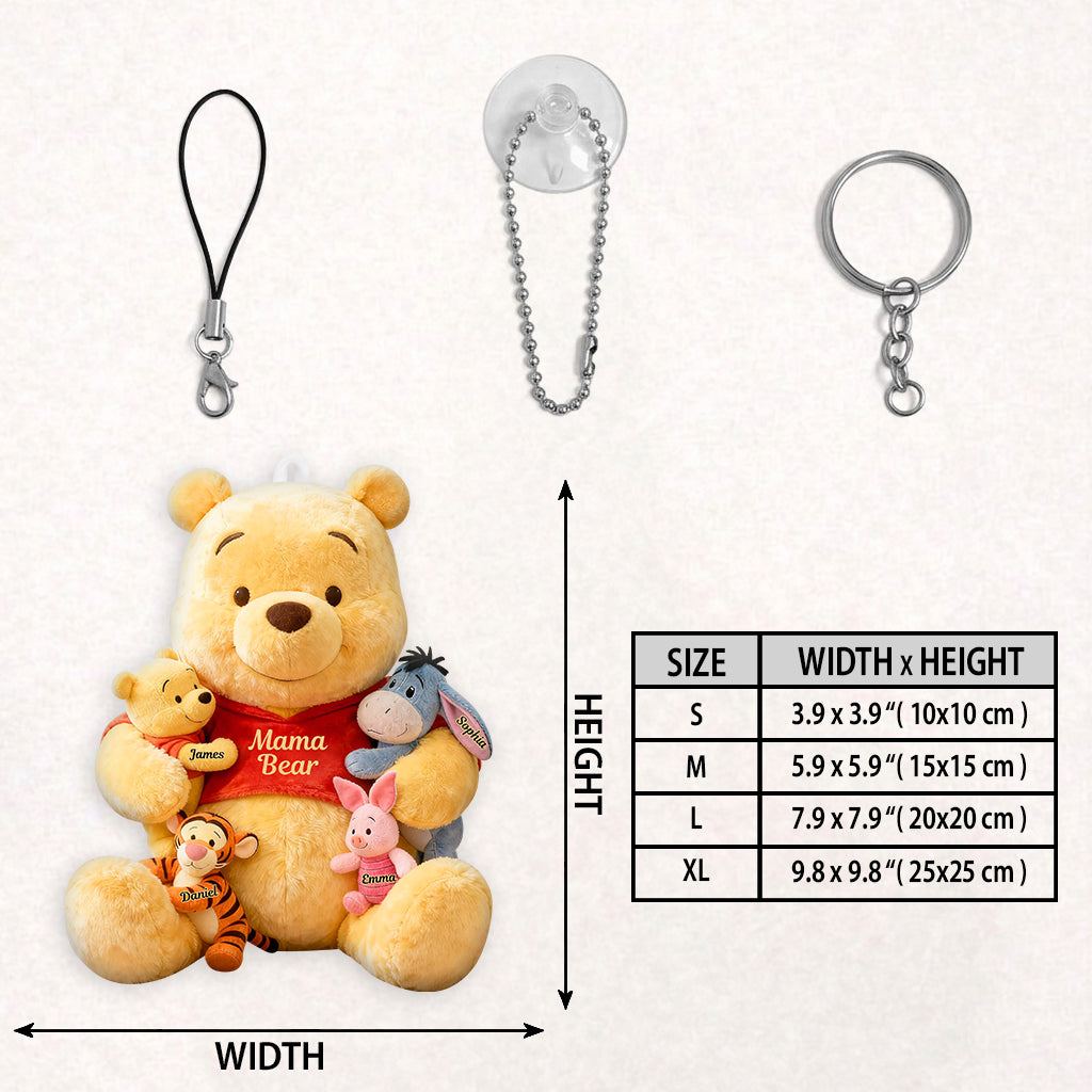 Mama Bear - Personalized Yellow Bear Plush Keychain