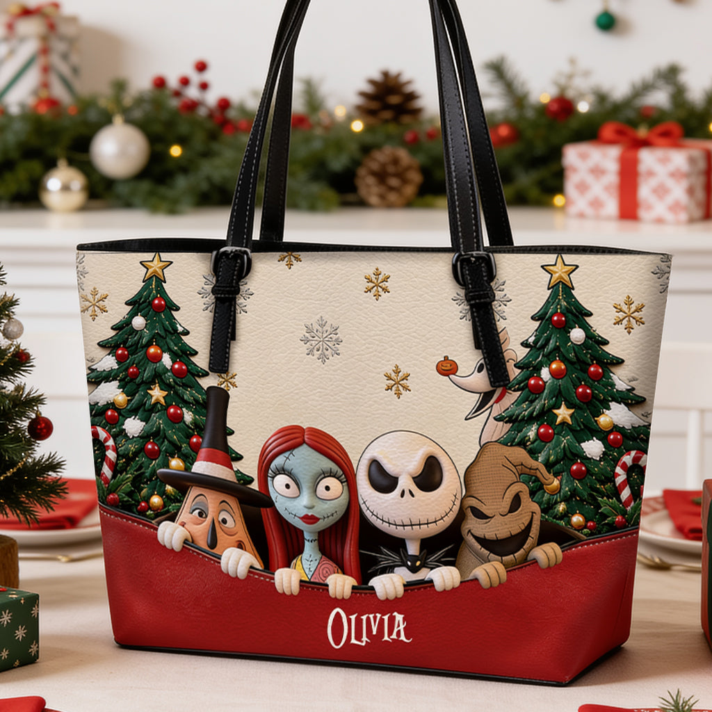 Merry Christmas - Personalized Nightmare Leather Bag