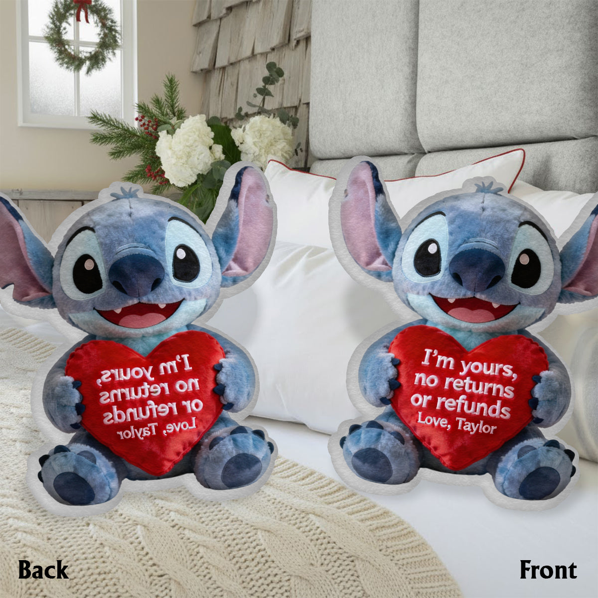 Faux Fur Shaped Pillow - Personalized Ohana Faux Fur Shaped Pillow