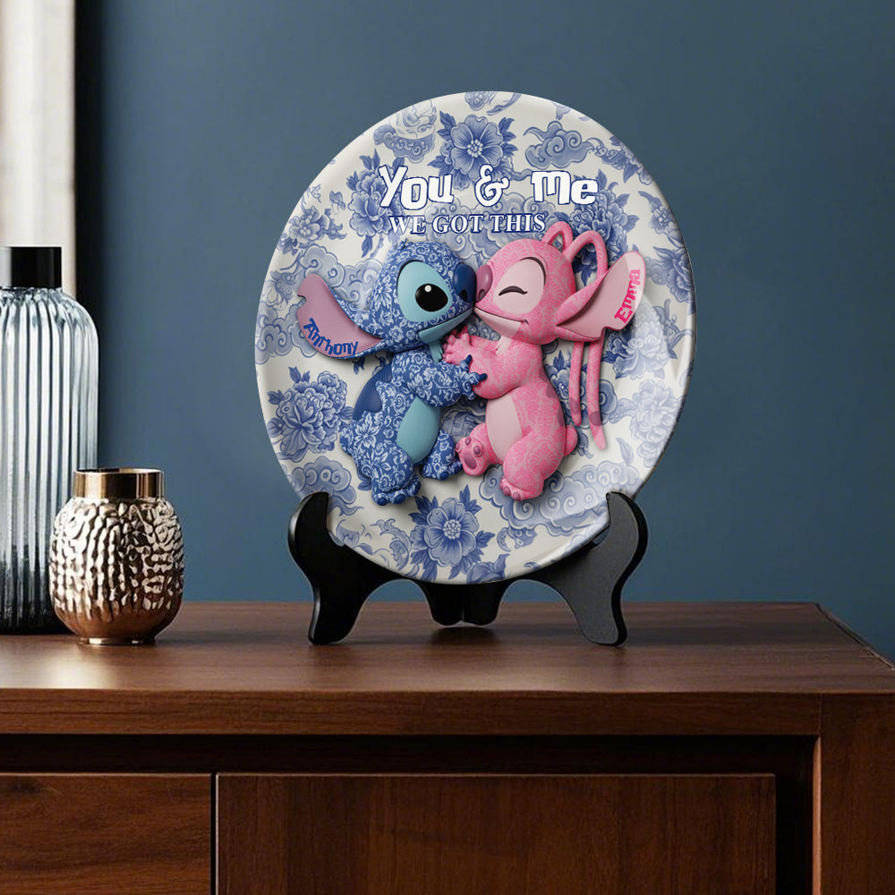 You & Me We Got This - Personalized Ohana Ceramic Round Plate