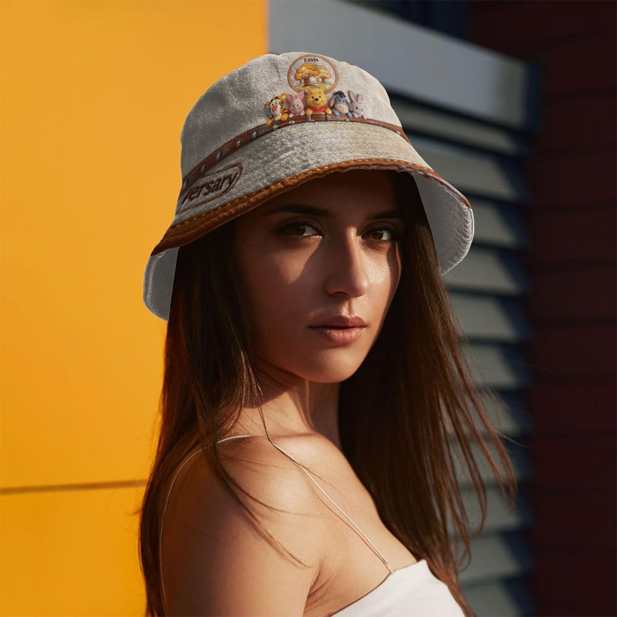 100th Anniversary Of Friendship - Personalized Yellow Bear Bucket Hat
