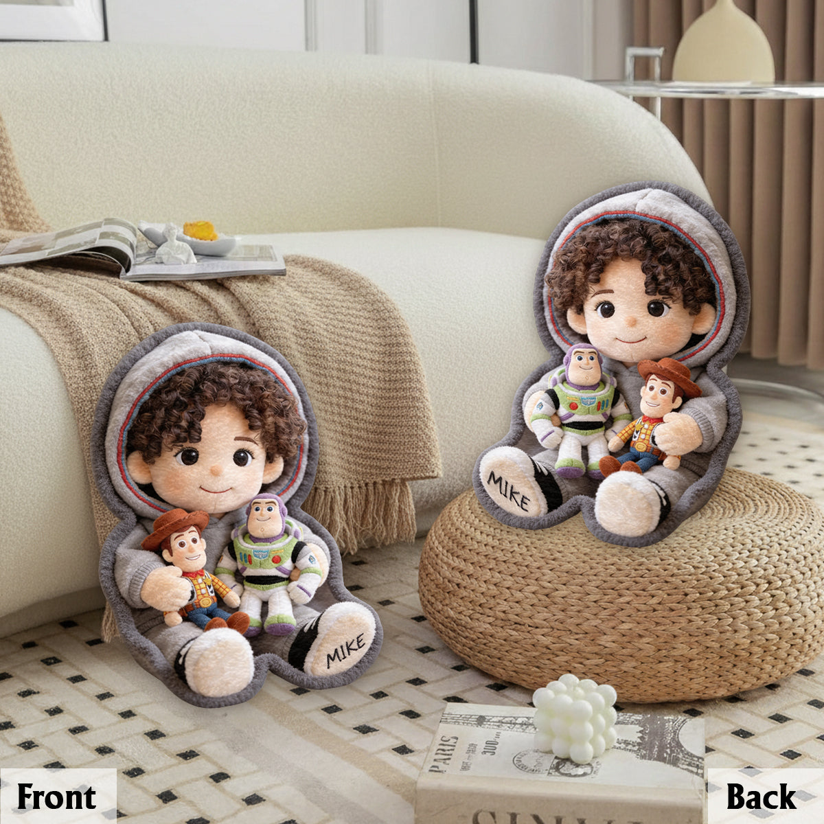 The Story Of Toys - Personalized Movie For Kids Premium Faux Fur Pillow