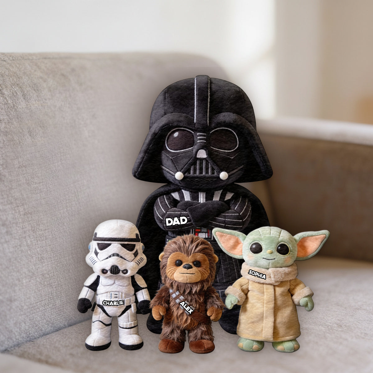 The Best Dad/Grandpa In The Galaxy - Personalized The Force Premium Faux Fur Pillow