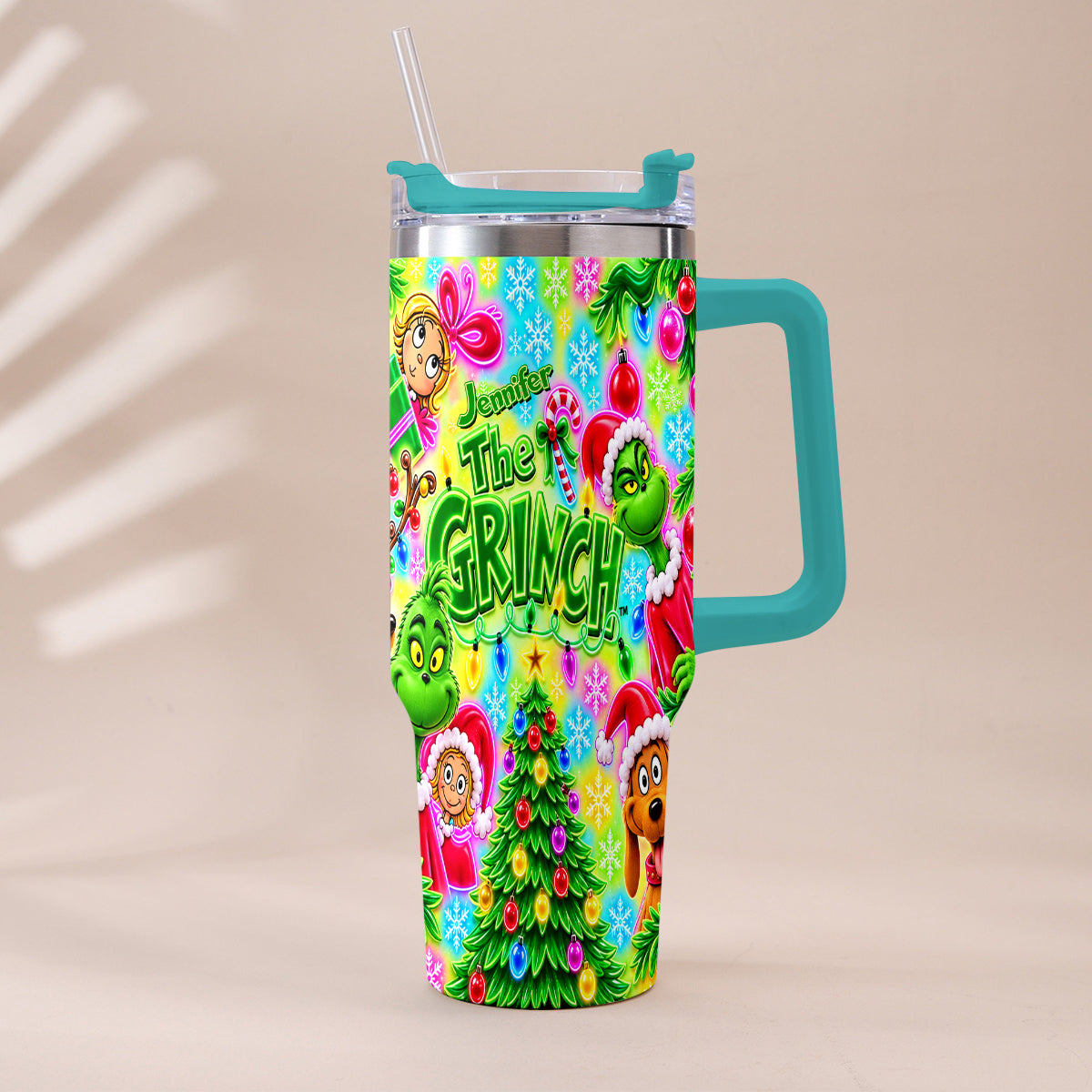 It's Time - Personalized Stole Christmas Tumbler With Plush Charm