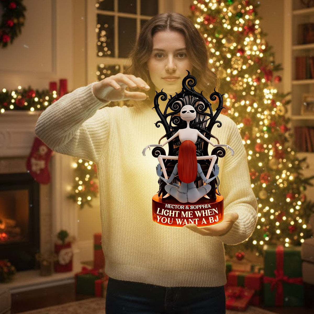 Light Me When You Want A BJ - Personalized Nightmare LED Light Acrylic Sign