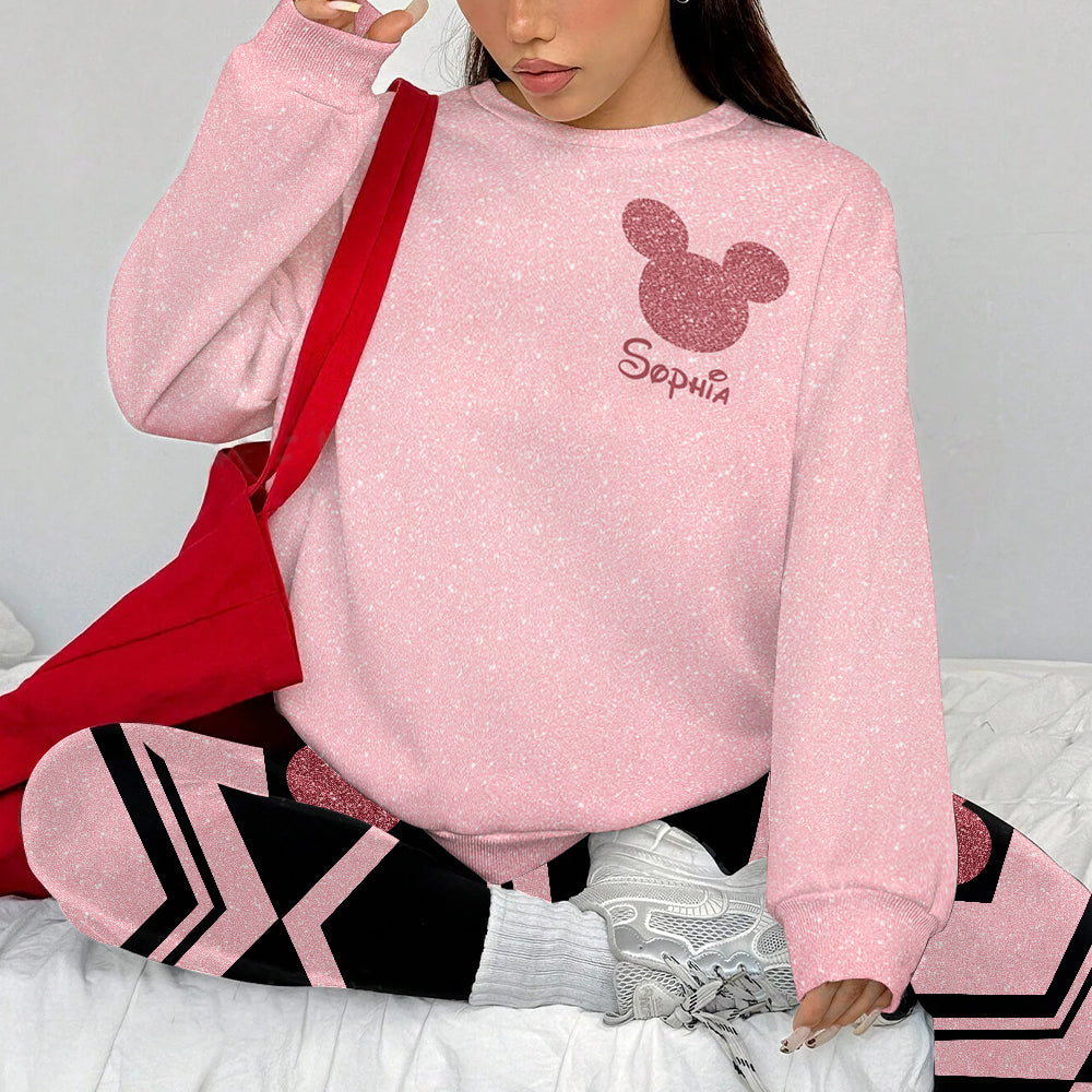 Sparkling Magical Castle - Personalized Mouse All Over Print Crewneck Sweatshirt & Leggings