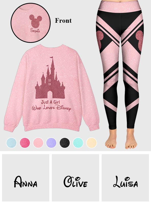 Sparkling Magical Castle - Personalized Mouse All Over Print Crewneck Sweatshirt & Leggings