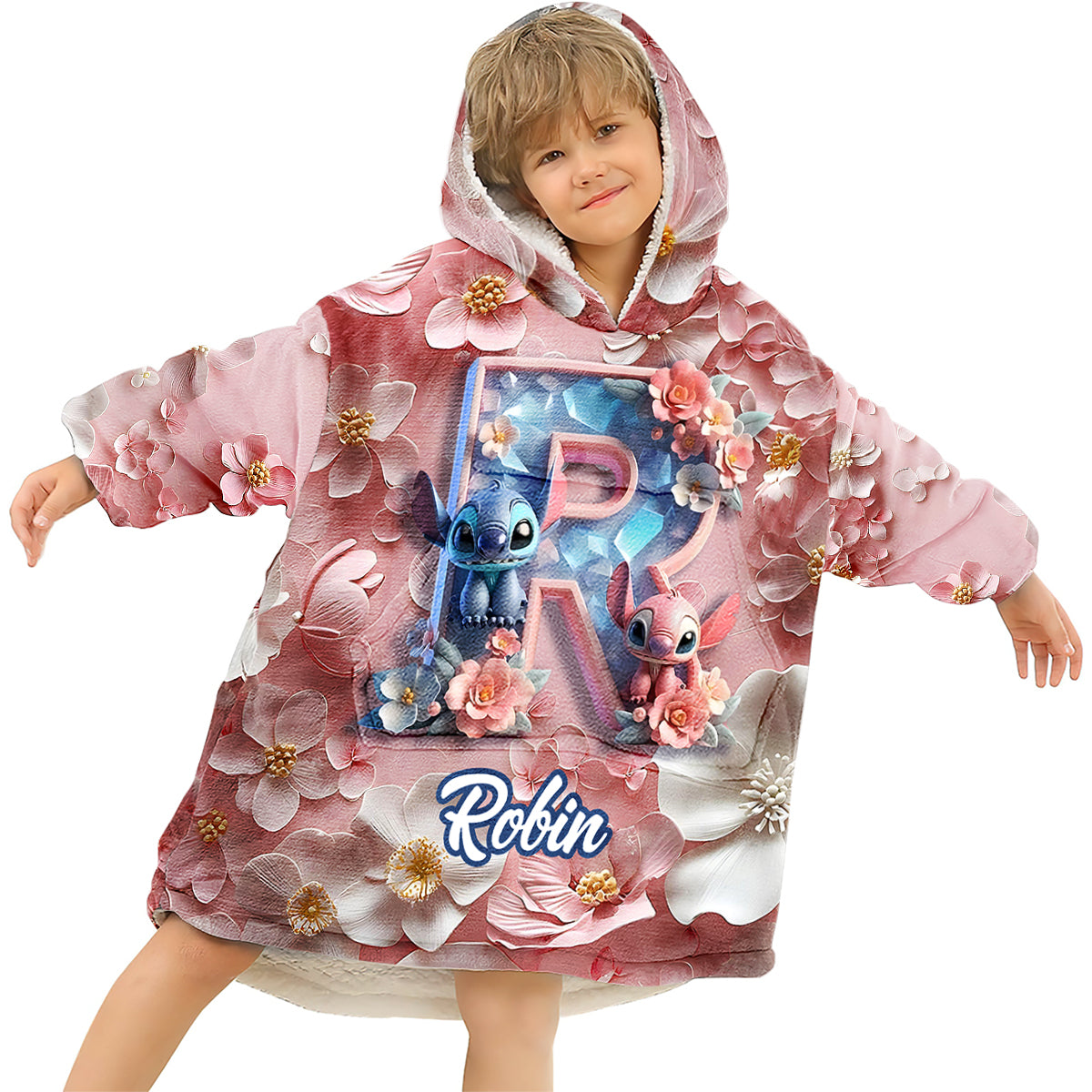 Floral Ohana - Personalized Ohana Blanket Hoodie