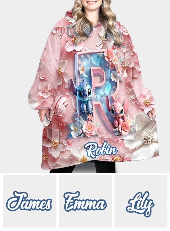Floral Ohana - Personalized Ohana Blanket Hoodie