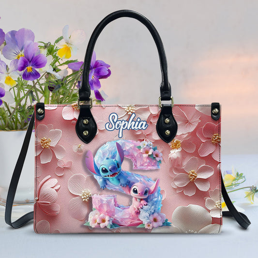 Floral Ohana - Personalized Ohana Leather Handbag