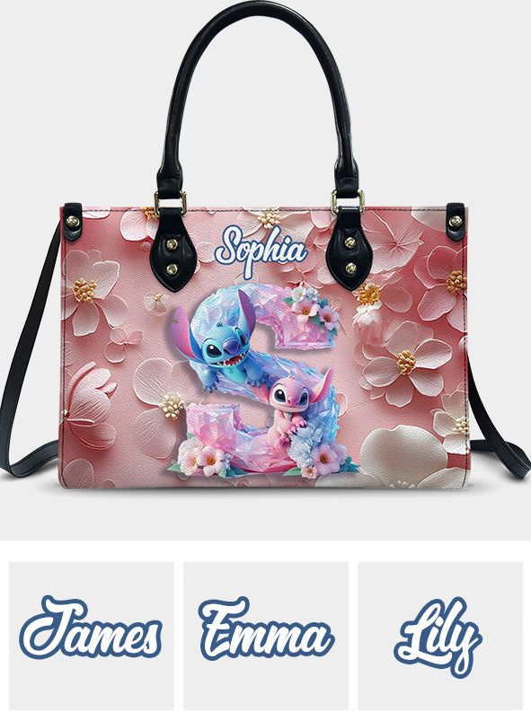 Floral Ohana - Personalized Ohana Leather Handbag