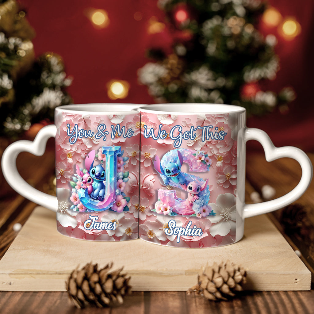 Love Ohana Forever - Personalized Ohana Matching Heart Handle Mug