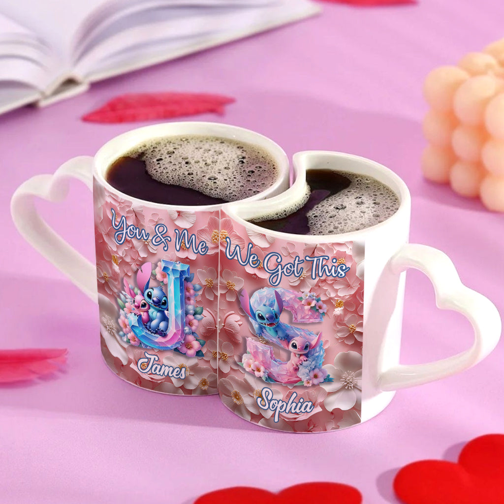 Love Ohana Forever - Personalized Ohana Matching Heart Handle Mug