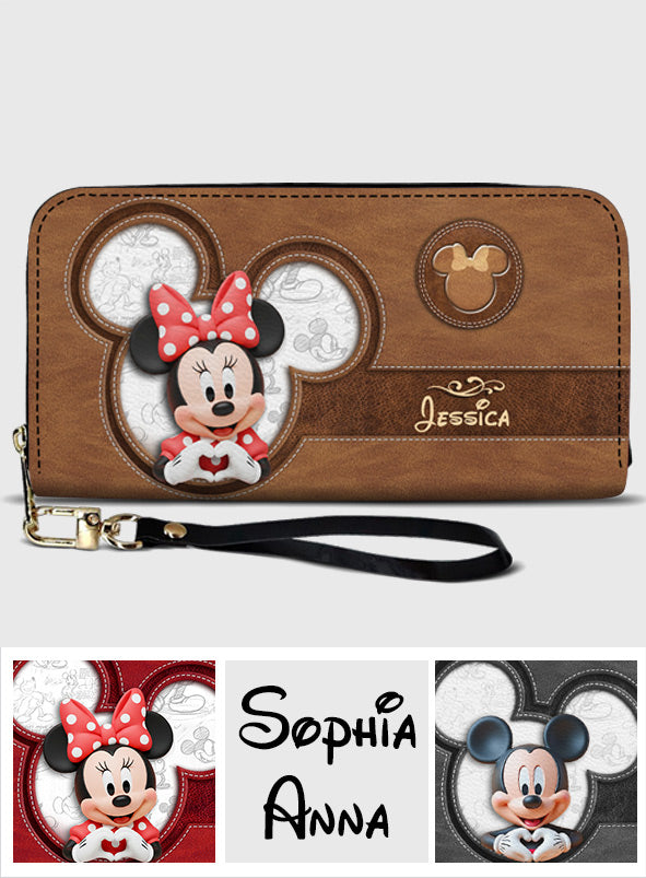 Magical Moment - Personalized Mouse Leather Long Wallet