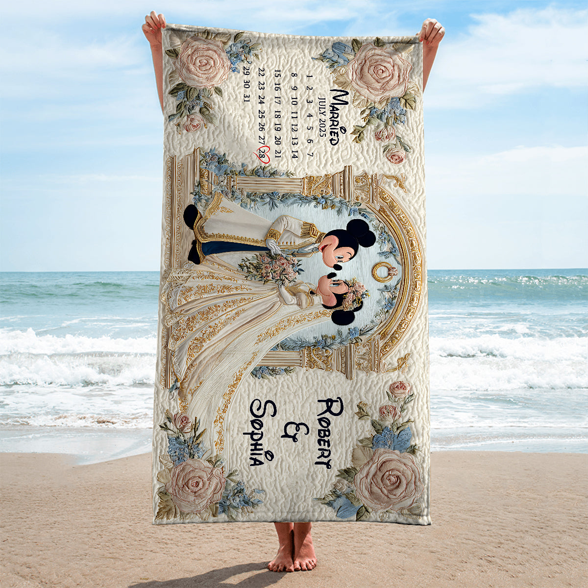 Gift For Wedding Meaningful Couple - Personalized Mouse Quick-dry Bath Towel