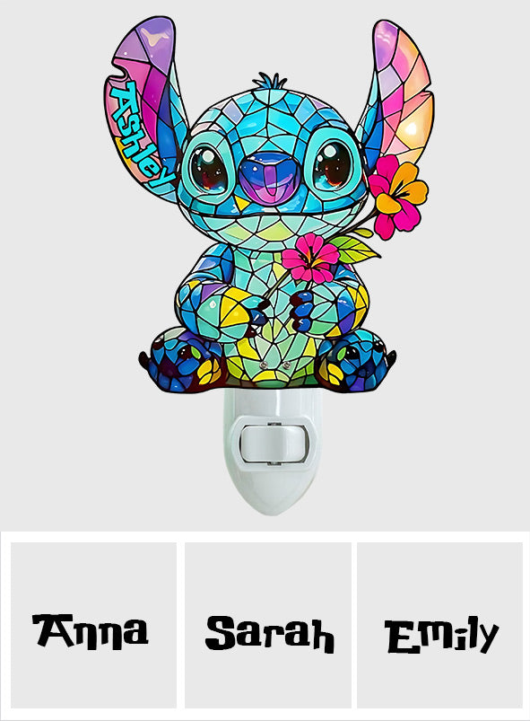 Floral Ohana - Personalized Ohana Acrylic Plug-In Night Light