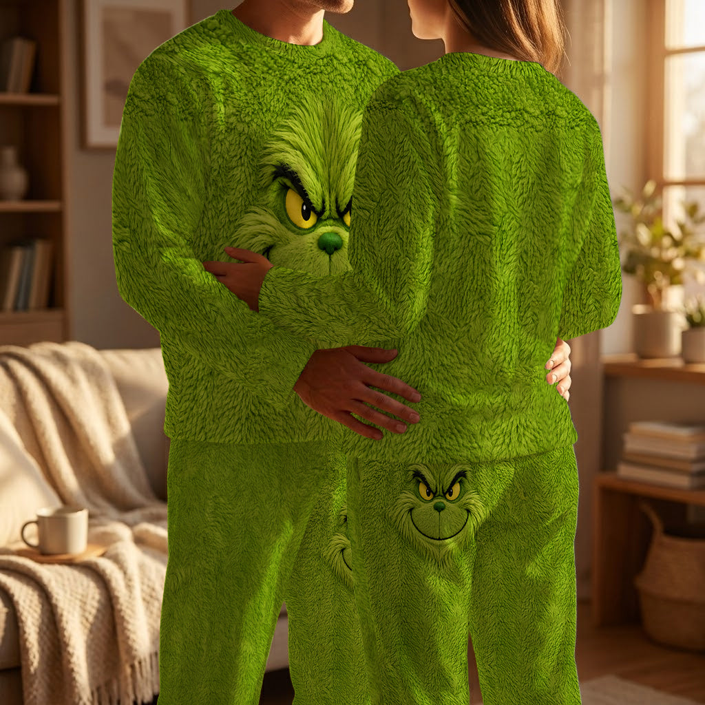 Merry Grinchmas - Personalized Stole Christmas Fleece Lounge Set