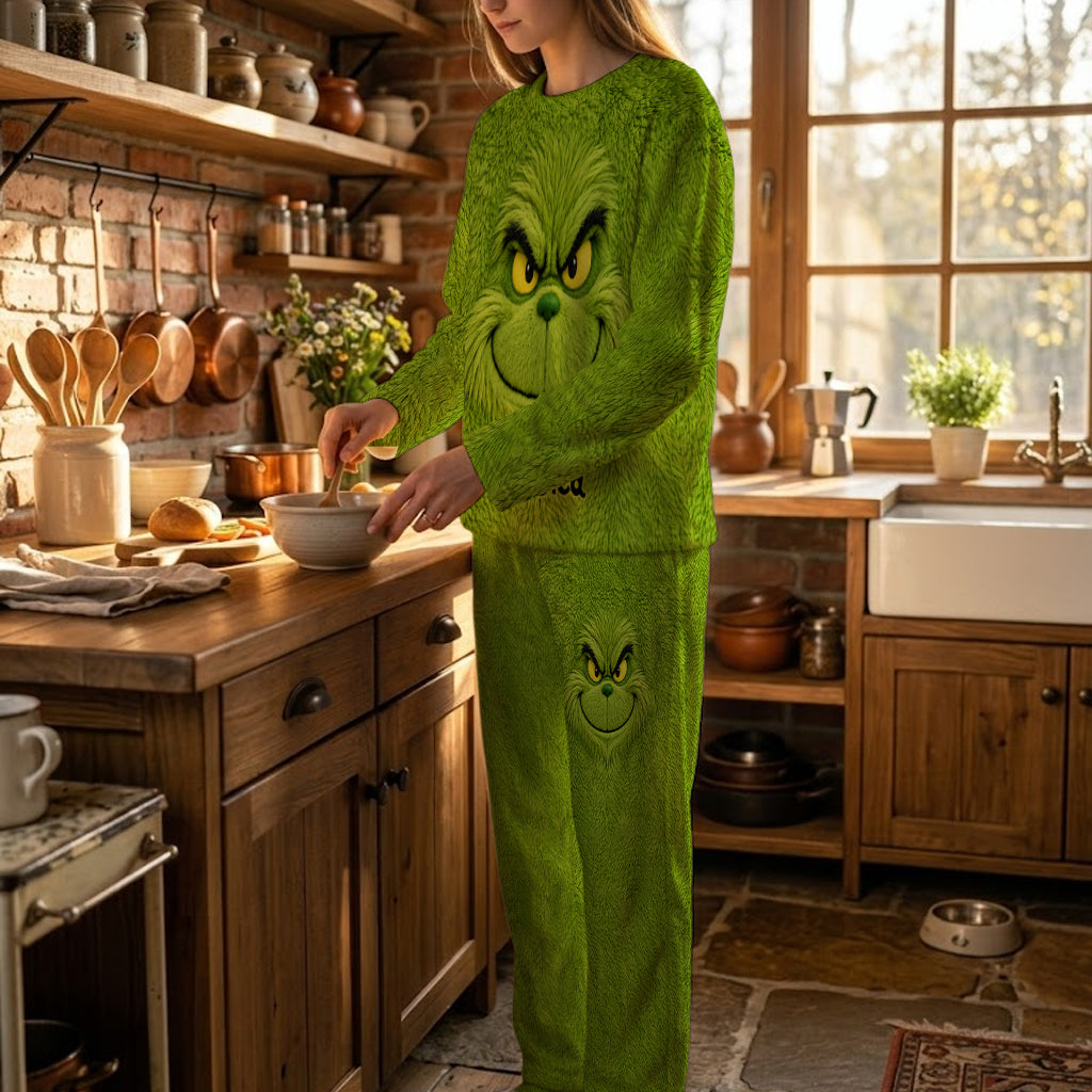 Merry Grinchmas - Personalized Stole Christmas Fleece Lounge Set