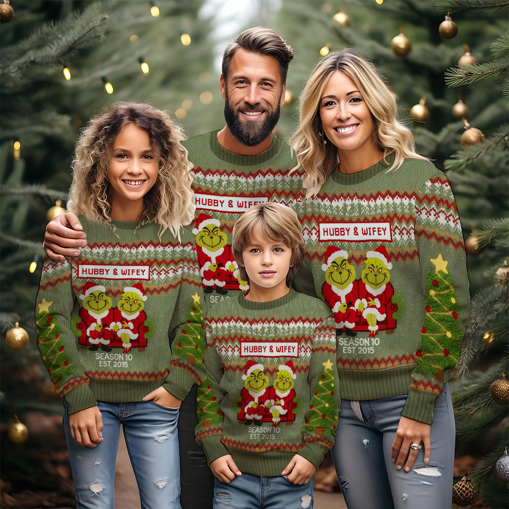 Hubby & Wifey Holiday - Personalized Stole Christmas Ugly Sweater