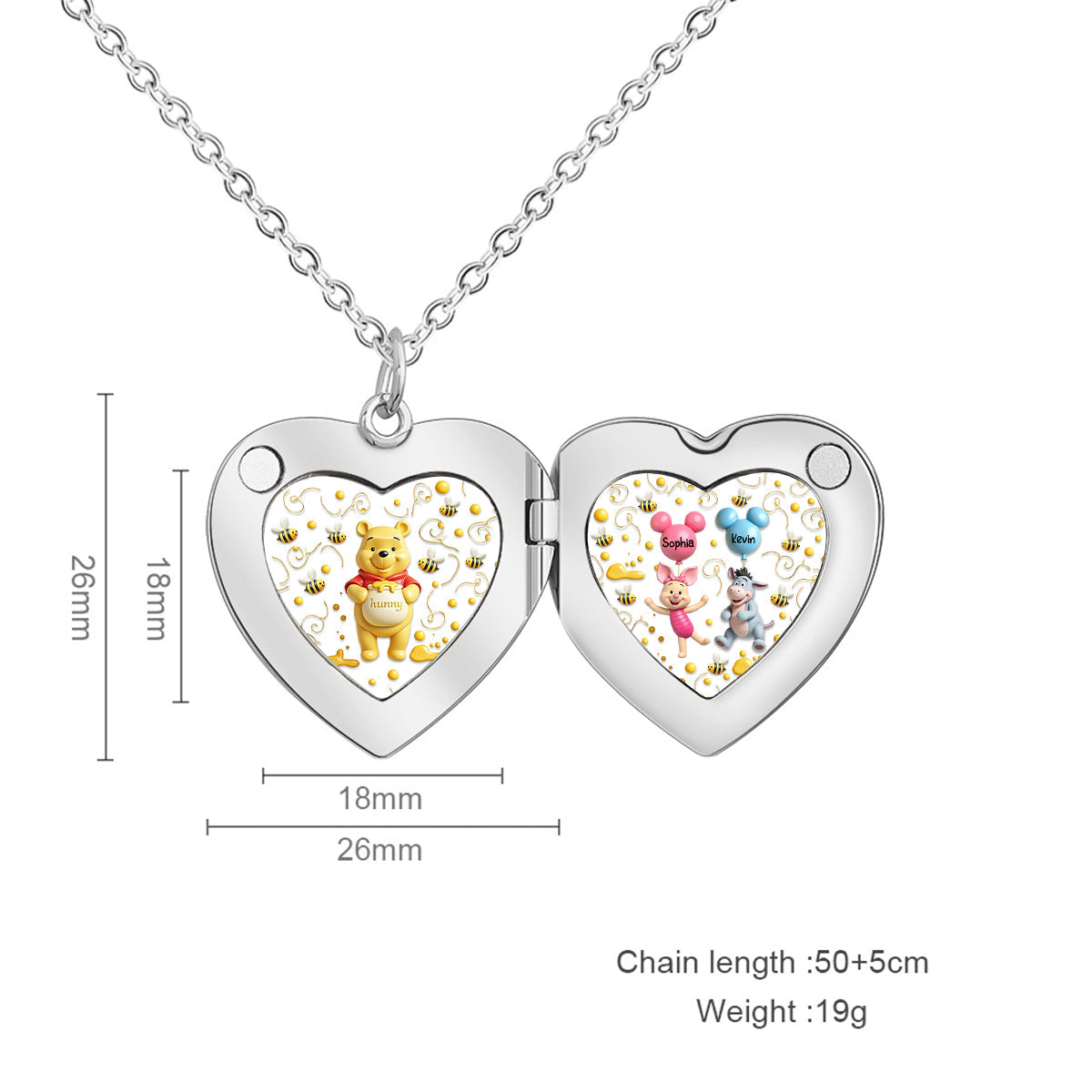 Mama Bear - Personalized Mouse Locket Pendant Necklace