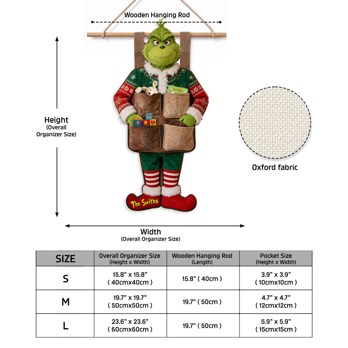 Merry Christmas - Personalized Stole Christmas Hanging Organizer