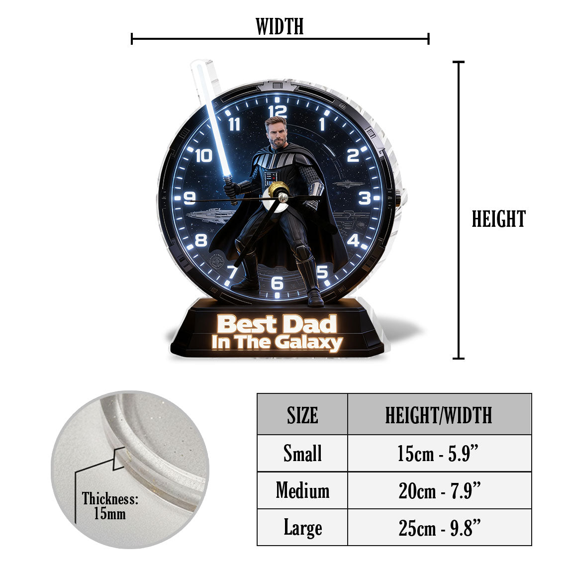 Custom Any Photo - Personalized The Force Desk Clock Plaque