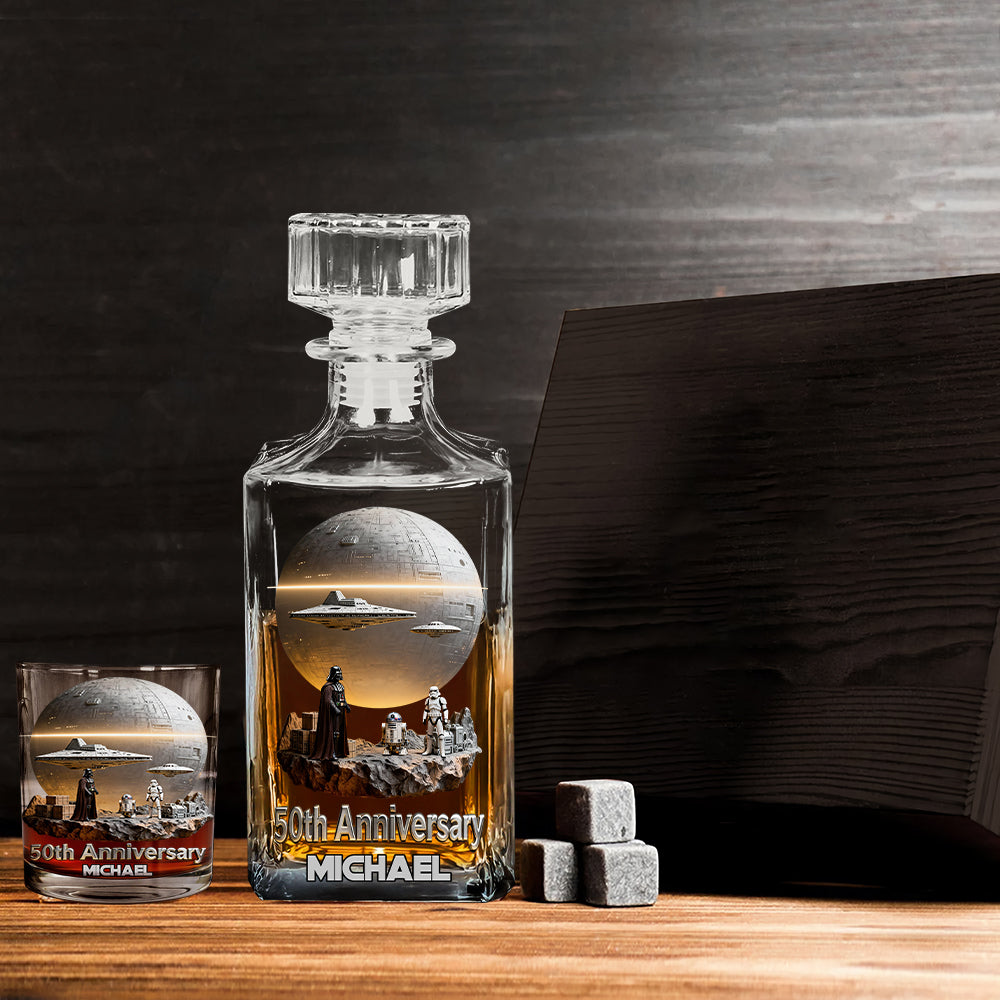 50th Anniversary - Personalized The Force Whiskey Decanter Set